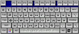 Russian Keyboard Layout in size 8