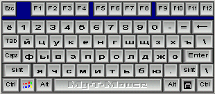 Russian on screen keyboard Layout in size 8